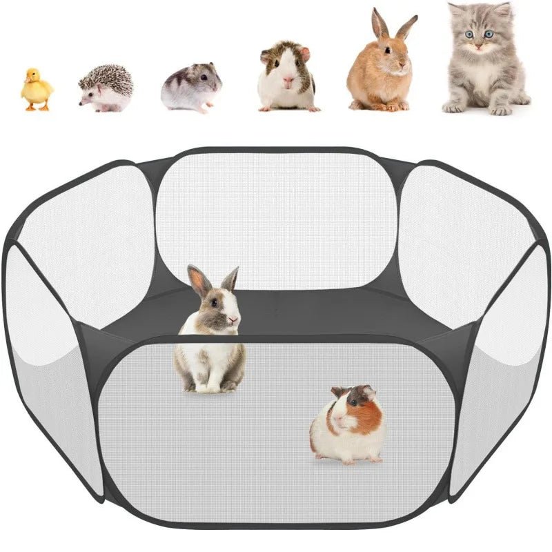 Cercadinho Transparente Portátil para Pets – Cães, Gatos e Animais Pequenos