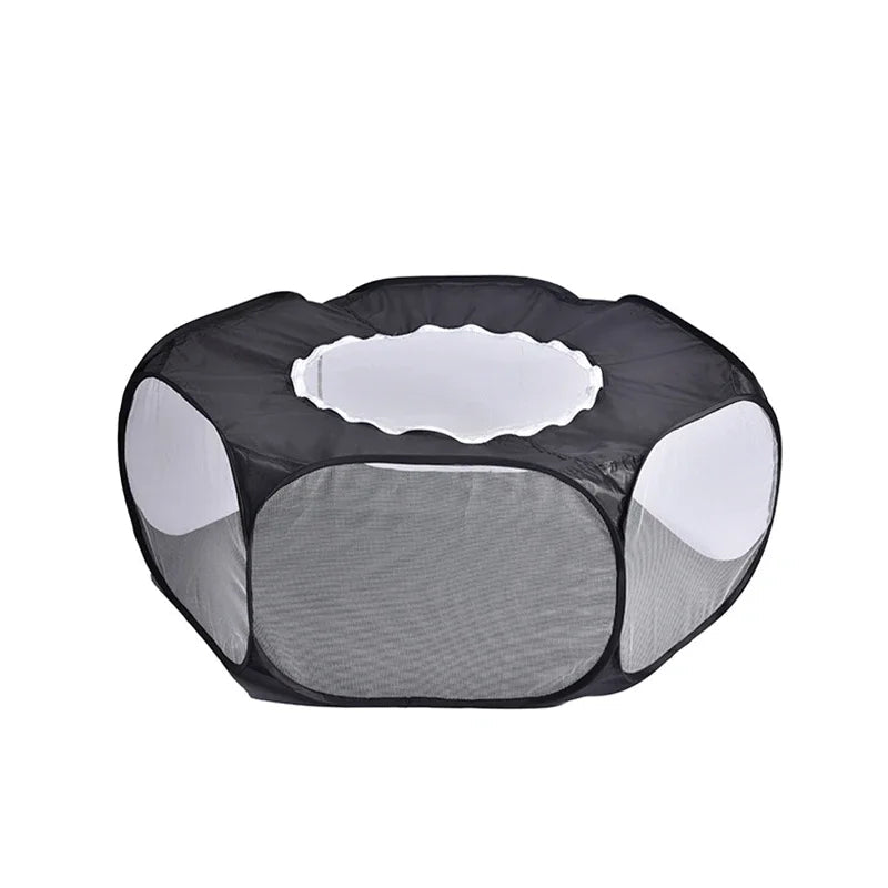Cercadinho Transparente Portátil para Pets – Cães, Gatos e Animais Pequenos