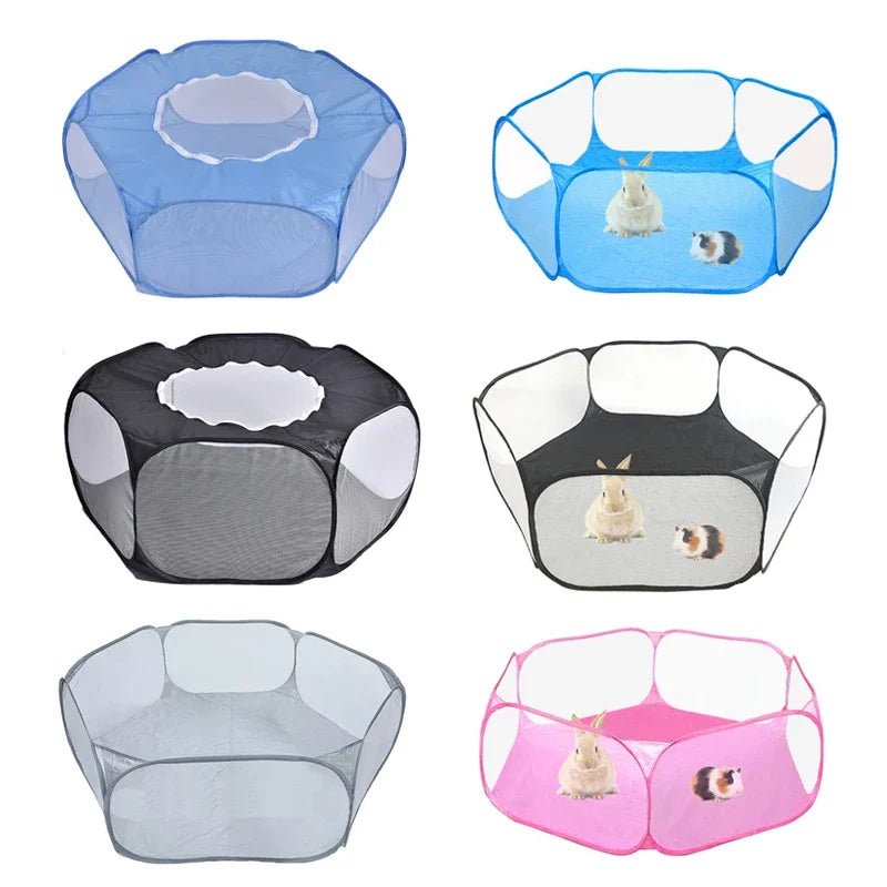 Cercadinho Transparente Portátil para Pets – Cães, Gatos e Animais Pequenos