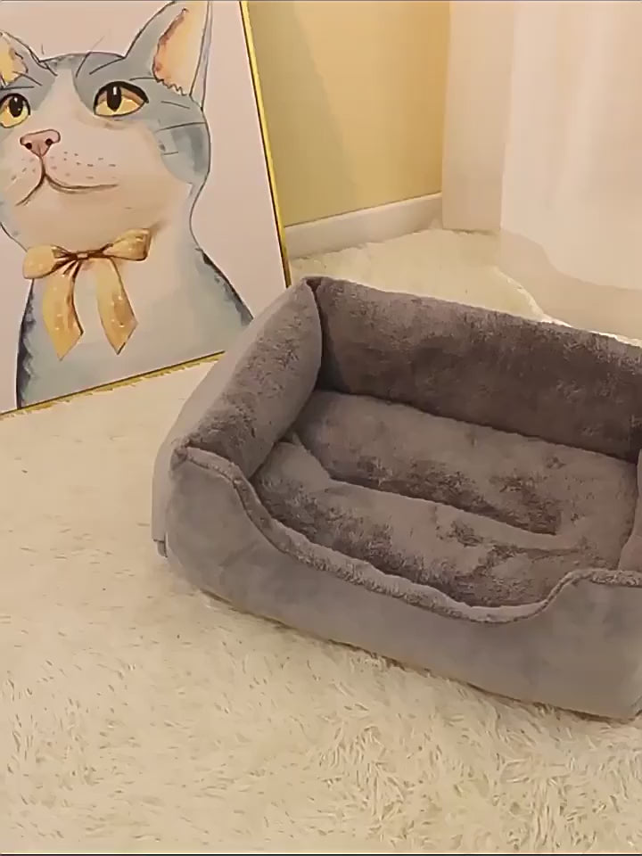 Cama de pelúcia para gatos e cães pequenos – macia, aconchegante e perfeita para aconchegar