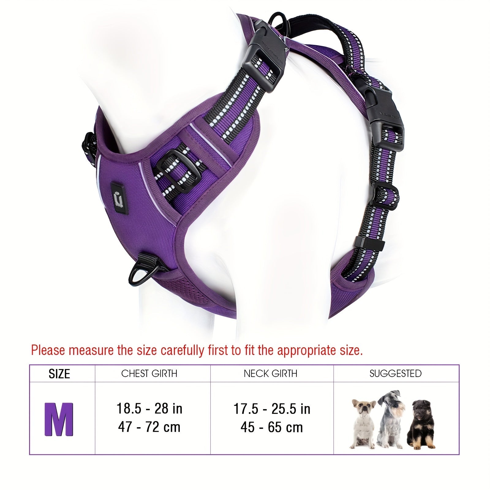 Segurança em primeiro lugar! Peitoral refletivo anti-puxão para cães