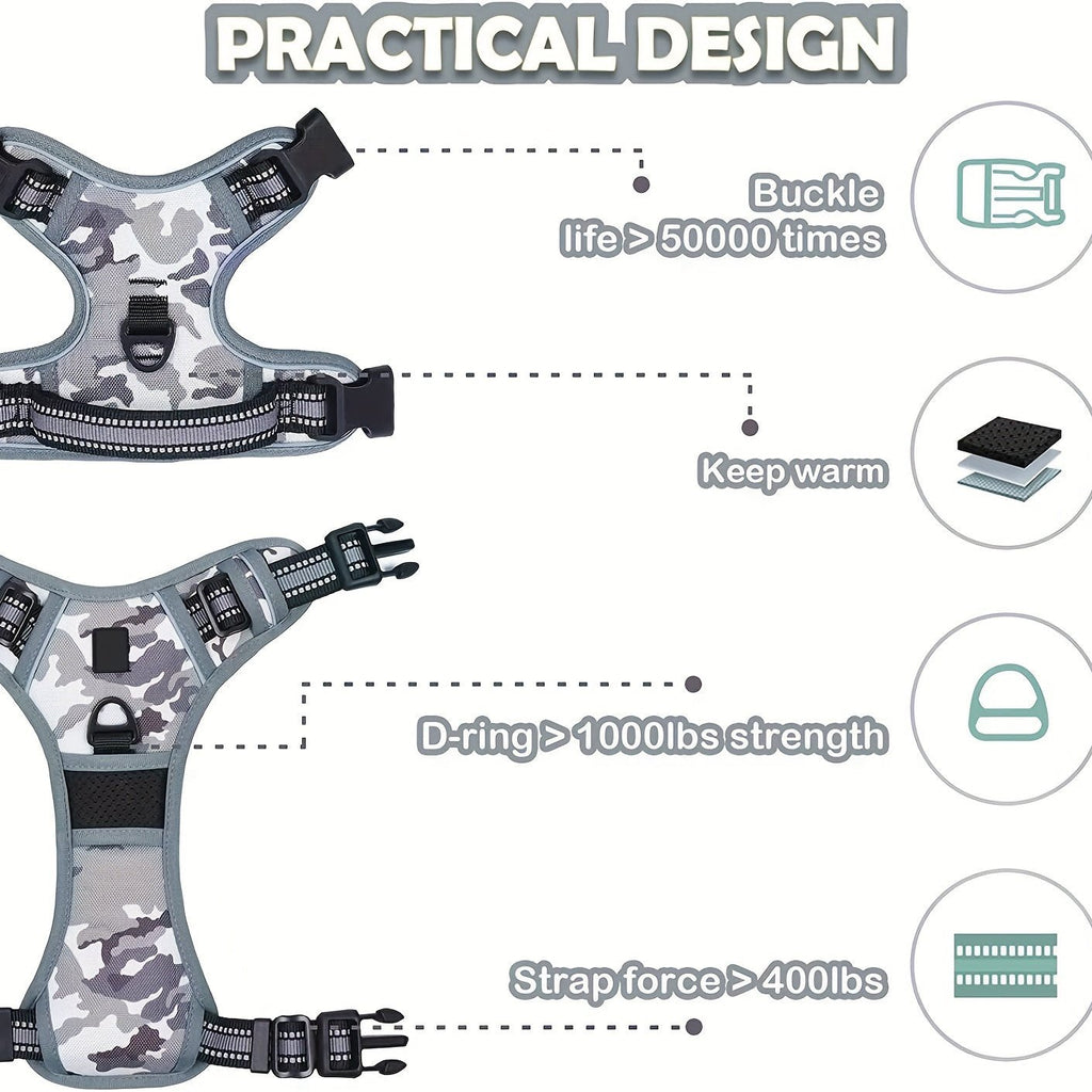 Segurança em primeiro lugar! Peitoral refletivo anti-puxão para cães