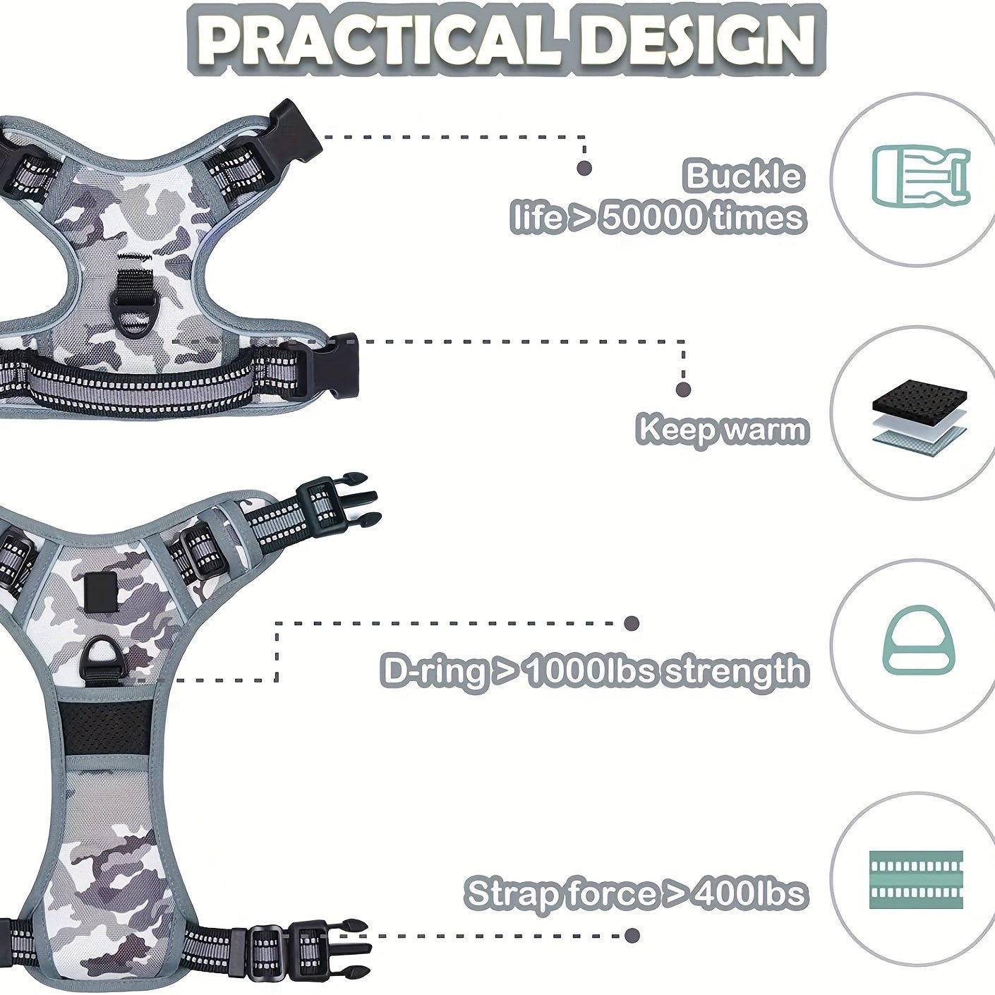 Segurança em primeiro lugar! Peitoral refletivo anti-puxão para cães