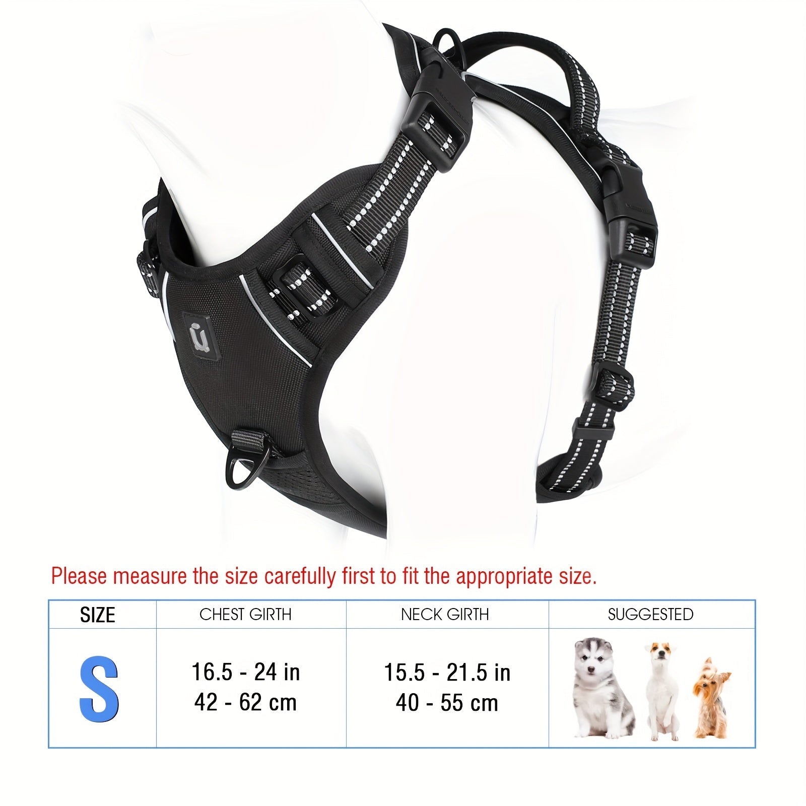 Segurança em primeiro lugar! Peitoral refletivo anti-puxão para cães