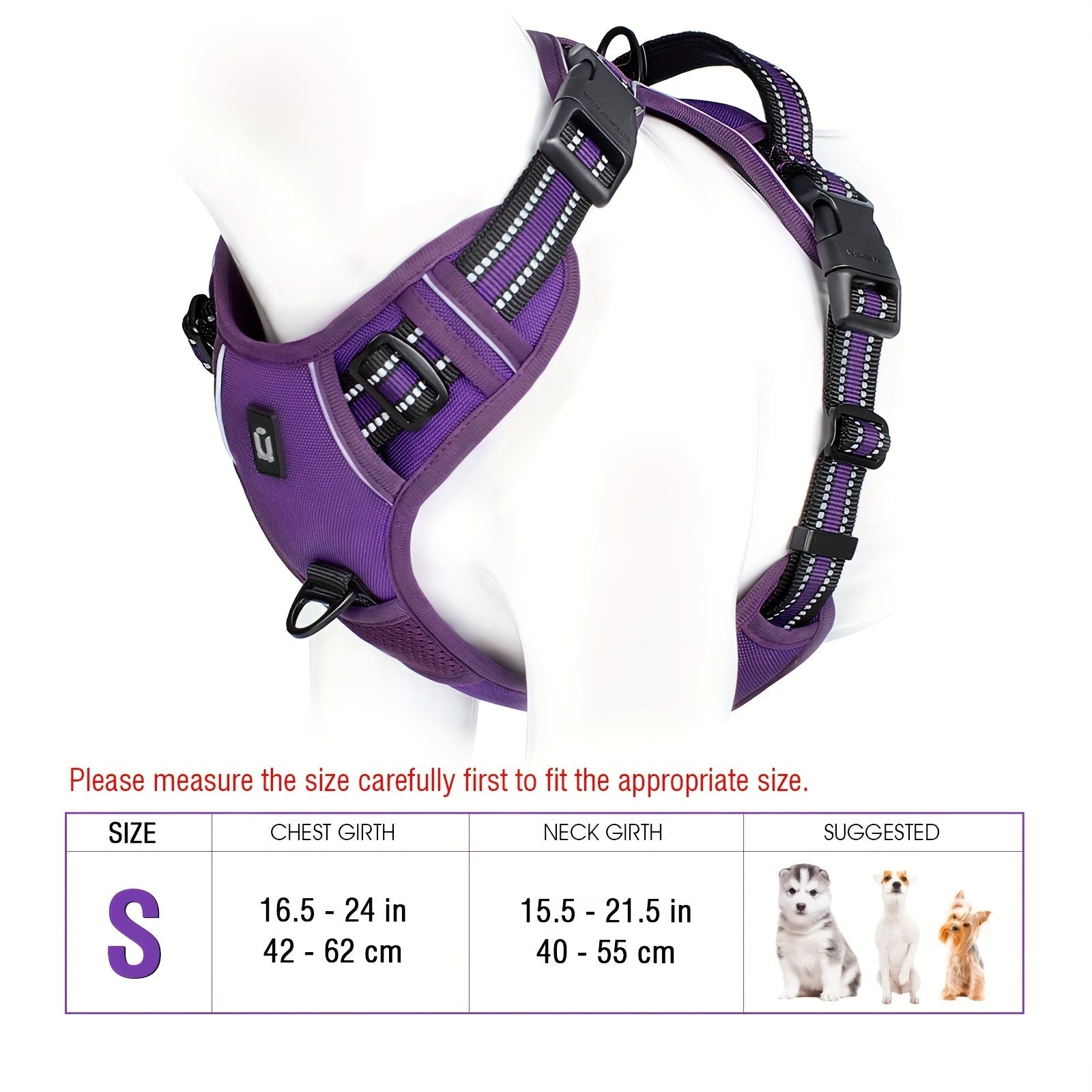 Segurança em primeiro lugar! Peitoral refletivo anti-puxão para cães