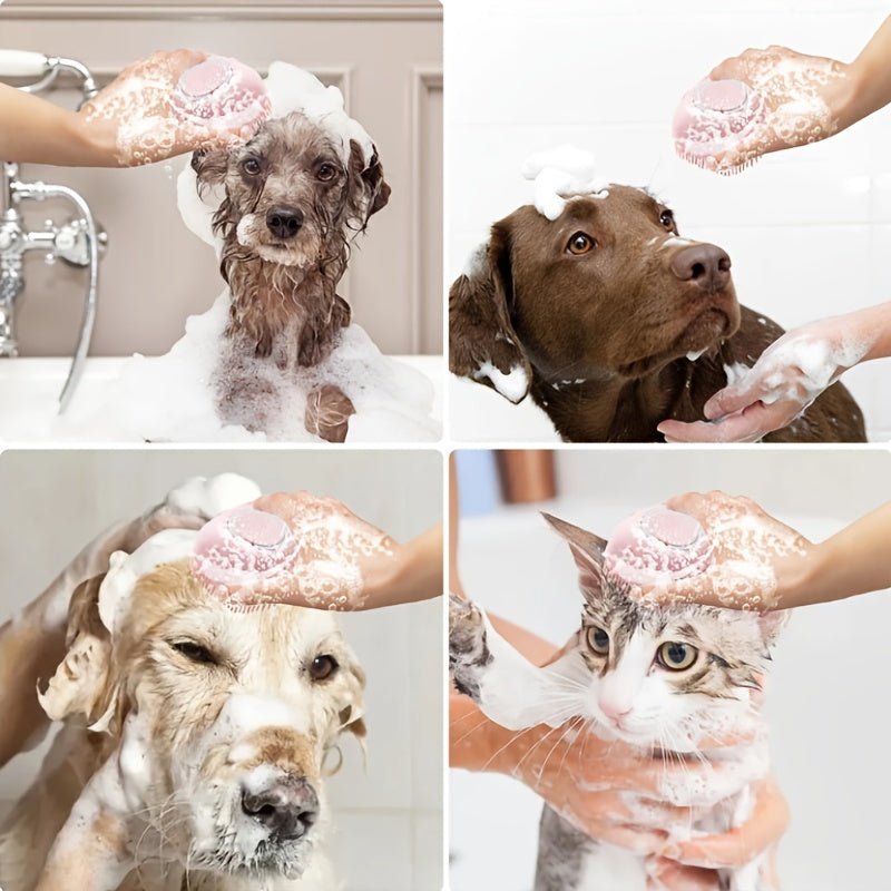 Escova de Silicone para Banho de Cachorro e Gato