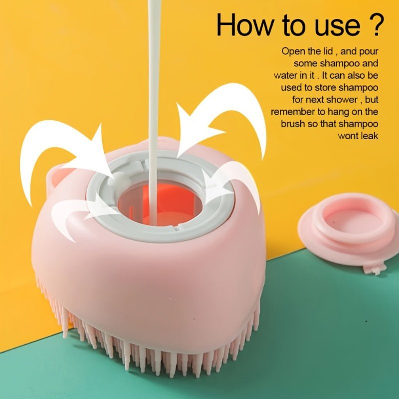 Escova de Silicone para Banho de Cachorro e Gato