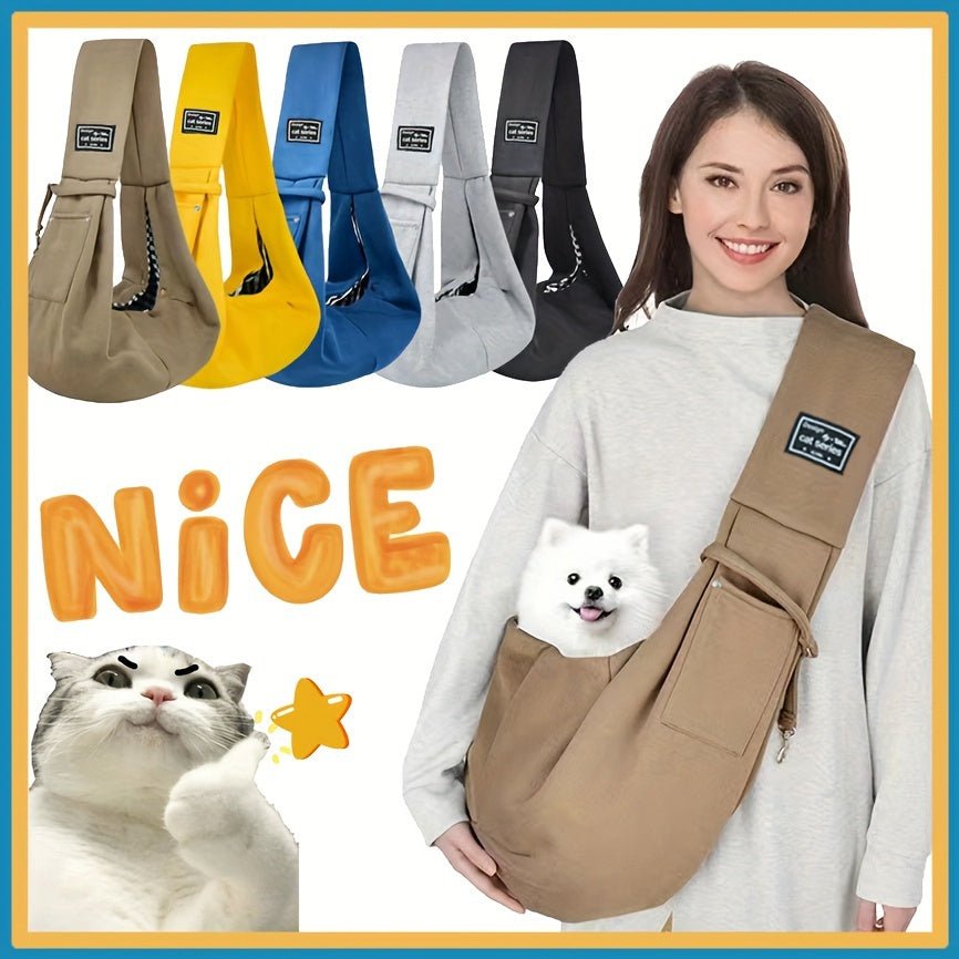 Transportadora Sling Macia para Animais de Estimação – Viagem Aconchegante e com as Mãos Livres para Cães e Gatos Pequenos!
