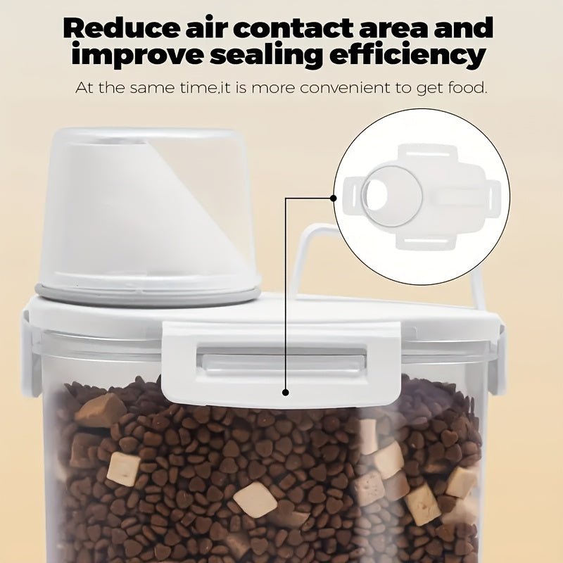 Recipiente transparente para alimentos secos, design fácil de despejar, adequada para alimentação precisa