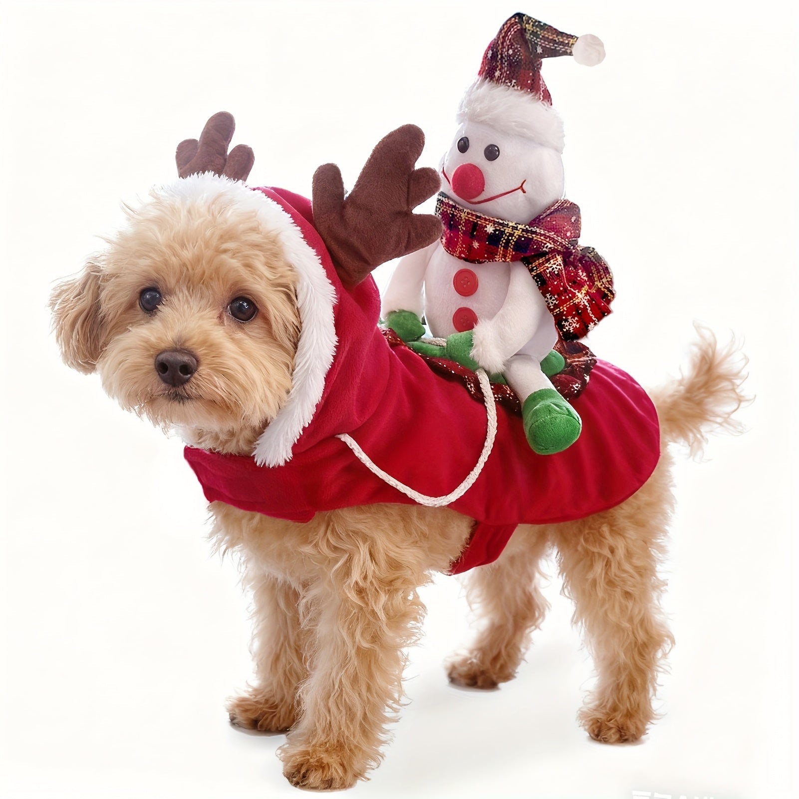Fantasia de Natal Ajustável para Cães – Papai Noel e Boneco de Neve